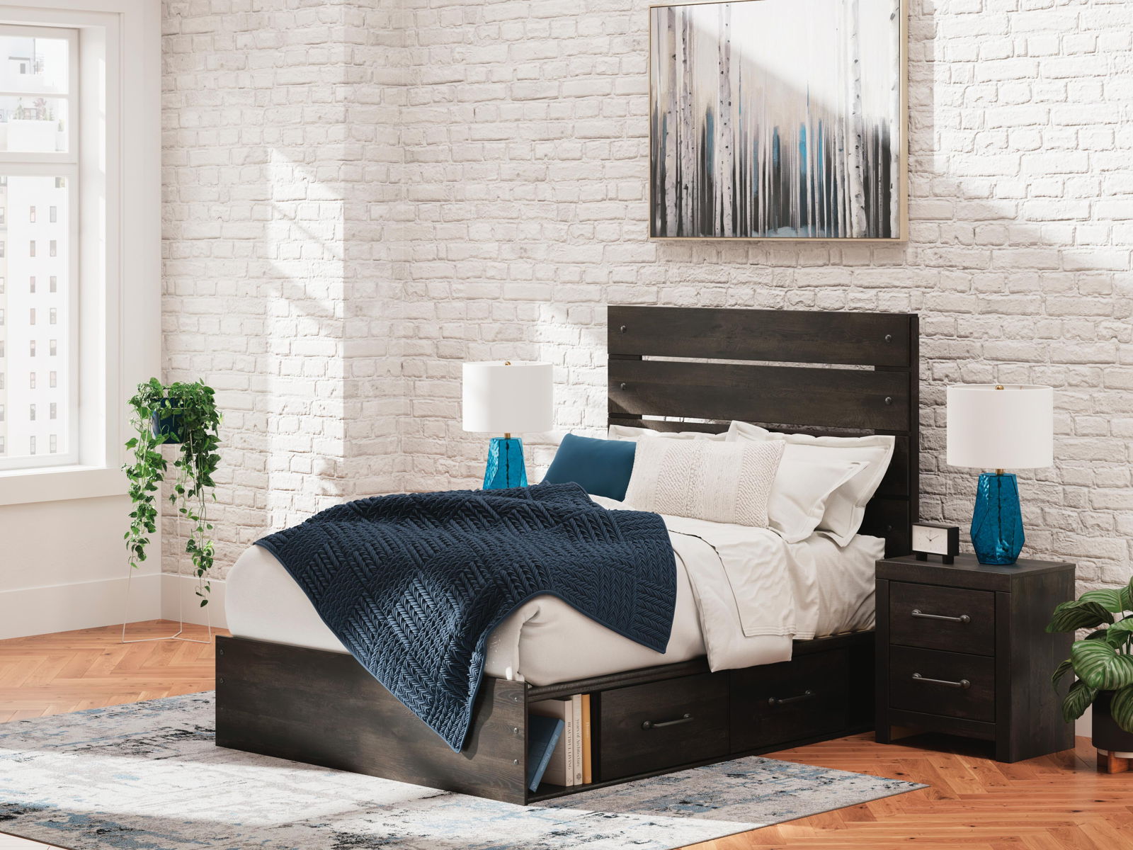 Hollivern - Panel Bed With Storage - Image 3