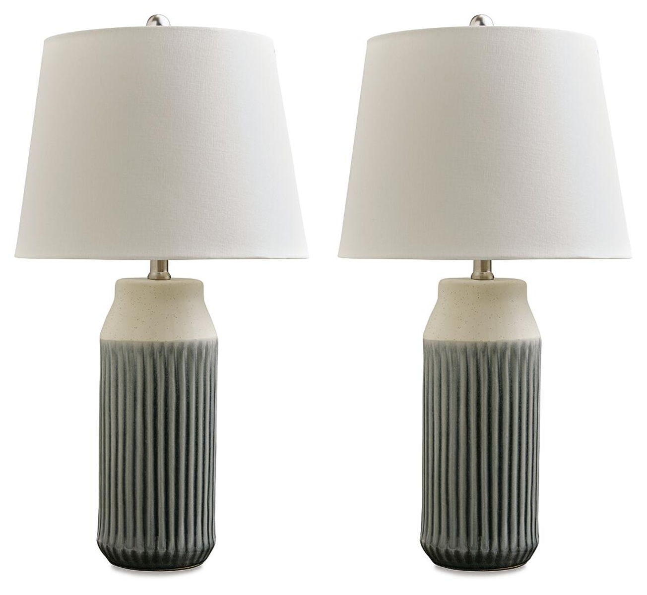 Afener - Ceramic Table Lamp (Set of 2) - Blue / Beige