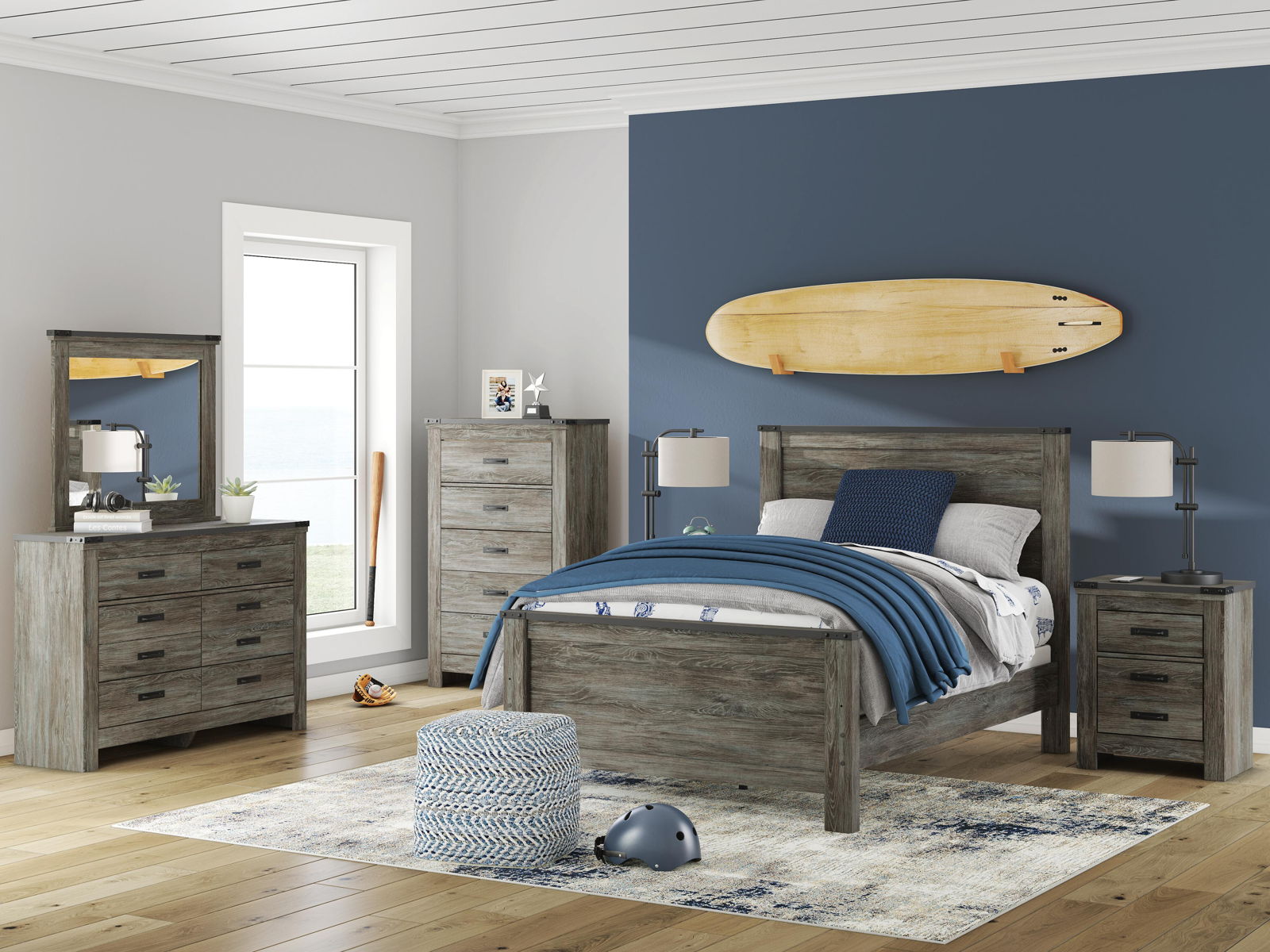 Frandern - Bedroom Mirror - Gray - Image 3