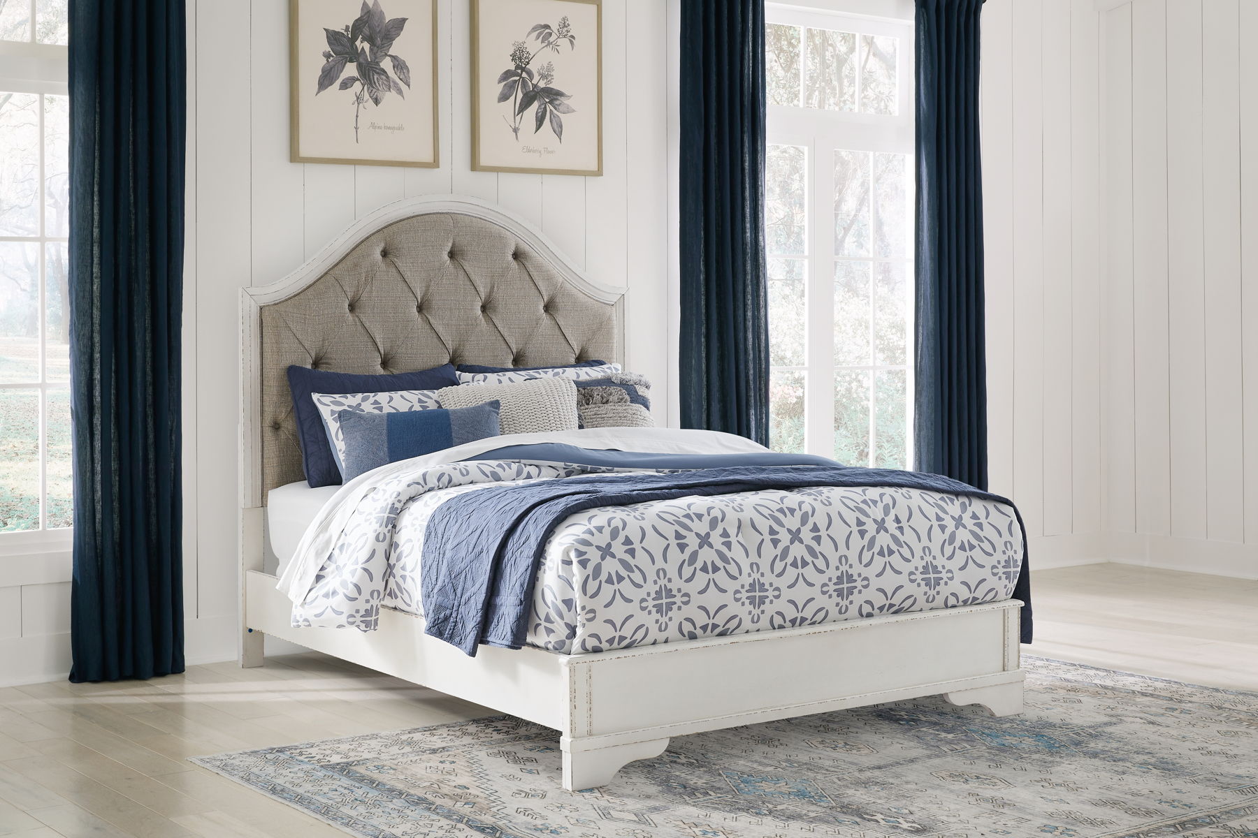 Blendon - Queen Upholstered Panel Bed - Rustic Brown - Image 4