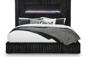 Tayleena - Upholstered Bed With Fireplace And Wireless Audio