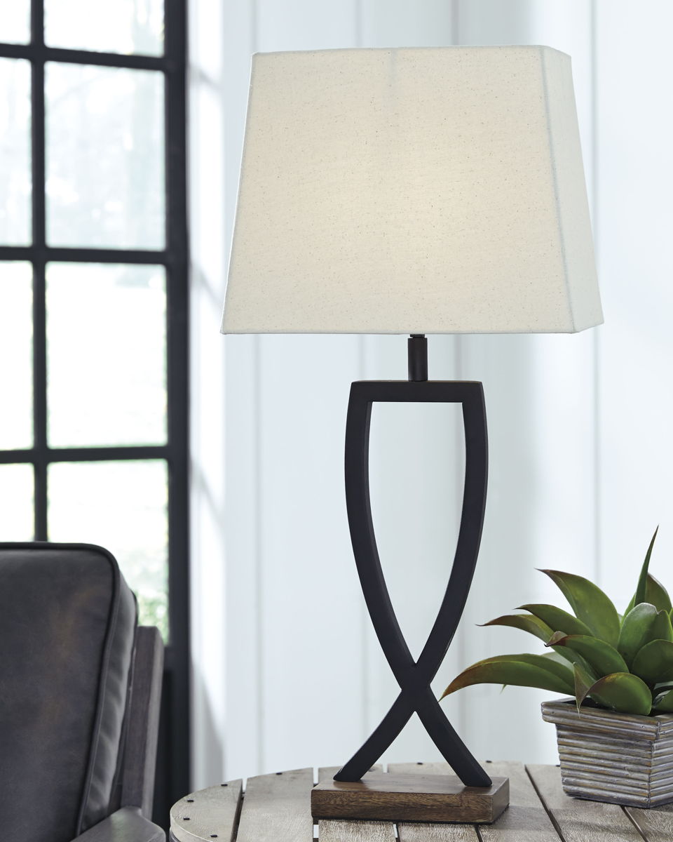Makara - Metal Table Lamp (Set of 2) - Black / Brown - Image 2