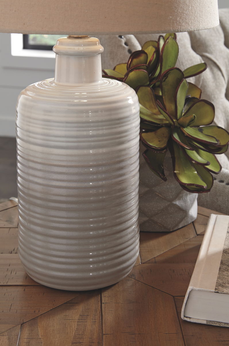 Marnina - Ceramic Table Lamp (Set of 2) - Taupe - Image 4