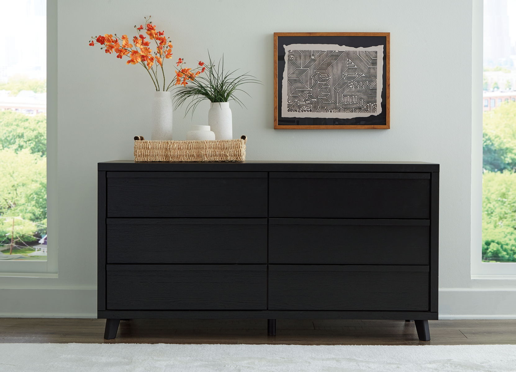 Danziar - Six Drawer Dresser - Black - Image 4