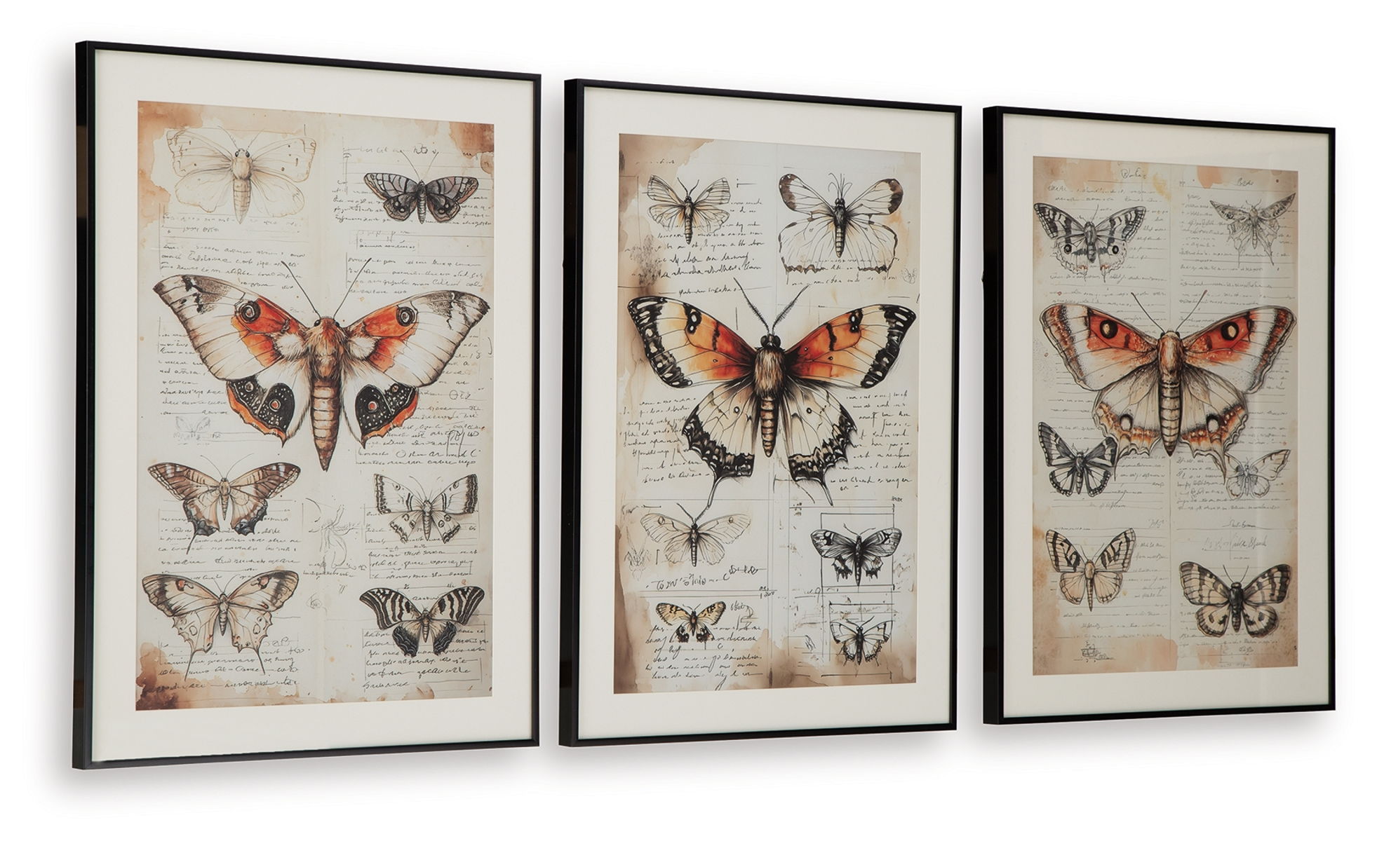 Jossletts - Wall Art Set (Set of 3) - Orange / Black / Ivory - Image 3