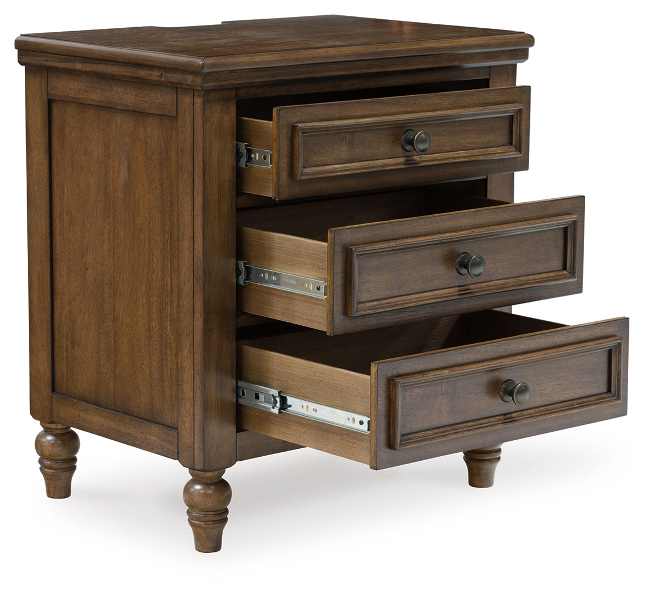 Sturlayne - Three Drawer Night Stand - Brown - Image 3