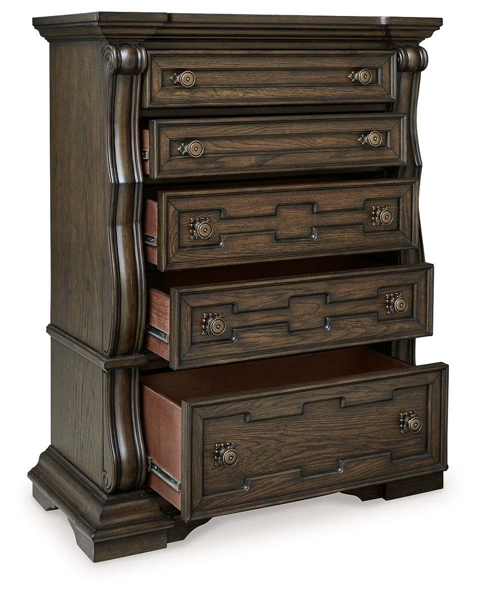 Maylee - Five Drawer Chest - Dark Brown - Image 4