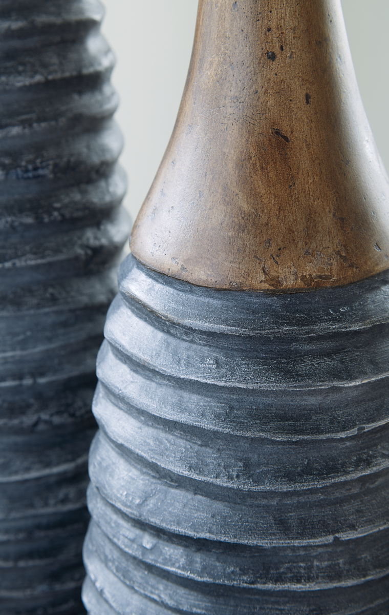 Blayze - Vase Set (Set of 2) - Antique Gray / Brown - Image 3