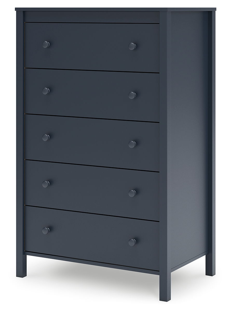 Simmenfort - Five Drawer Chest - Navy Blue - Image 2