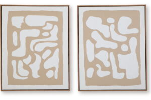 Waldett - Wall Art Set (Set of 2) - Beige / White