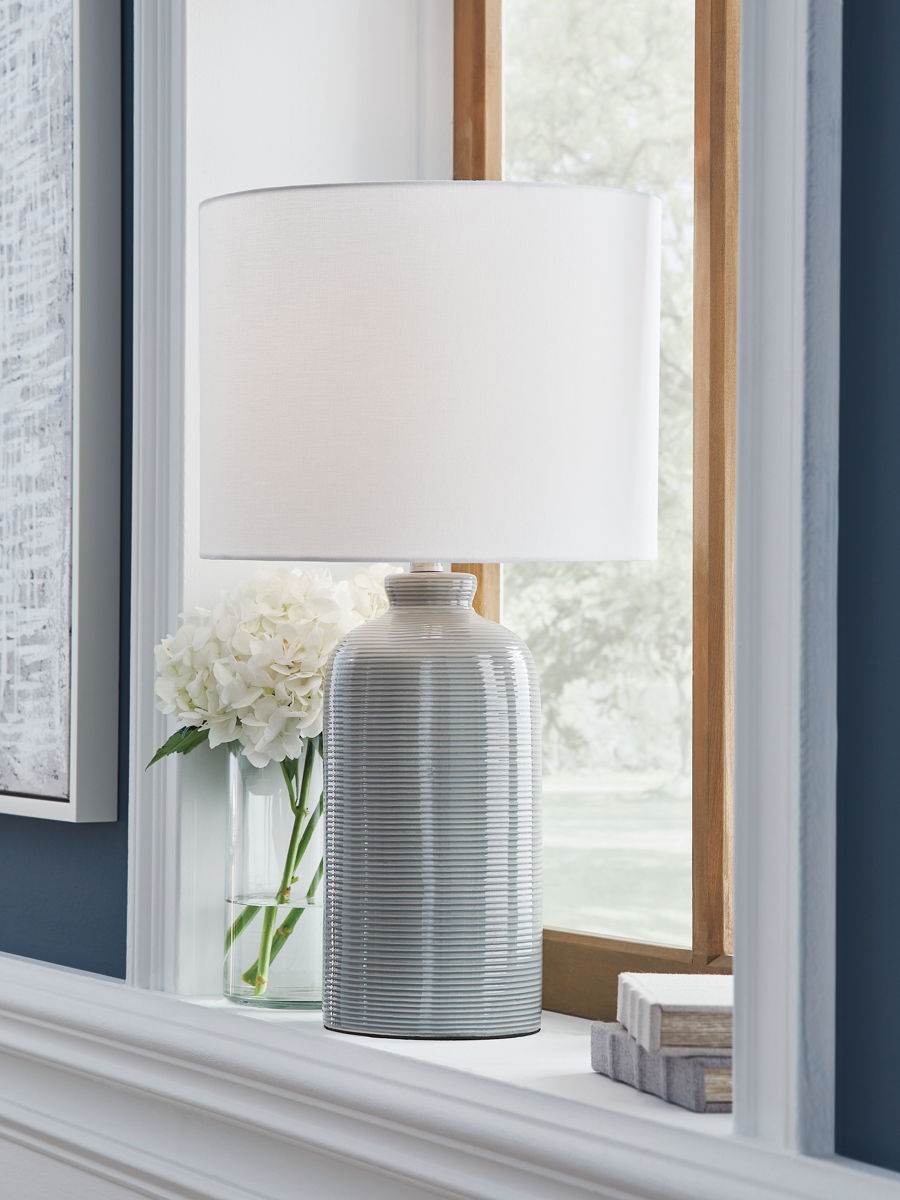 Wimlow - Ceramic Table Lamp - Gray Blue - Image 4