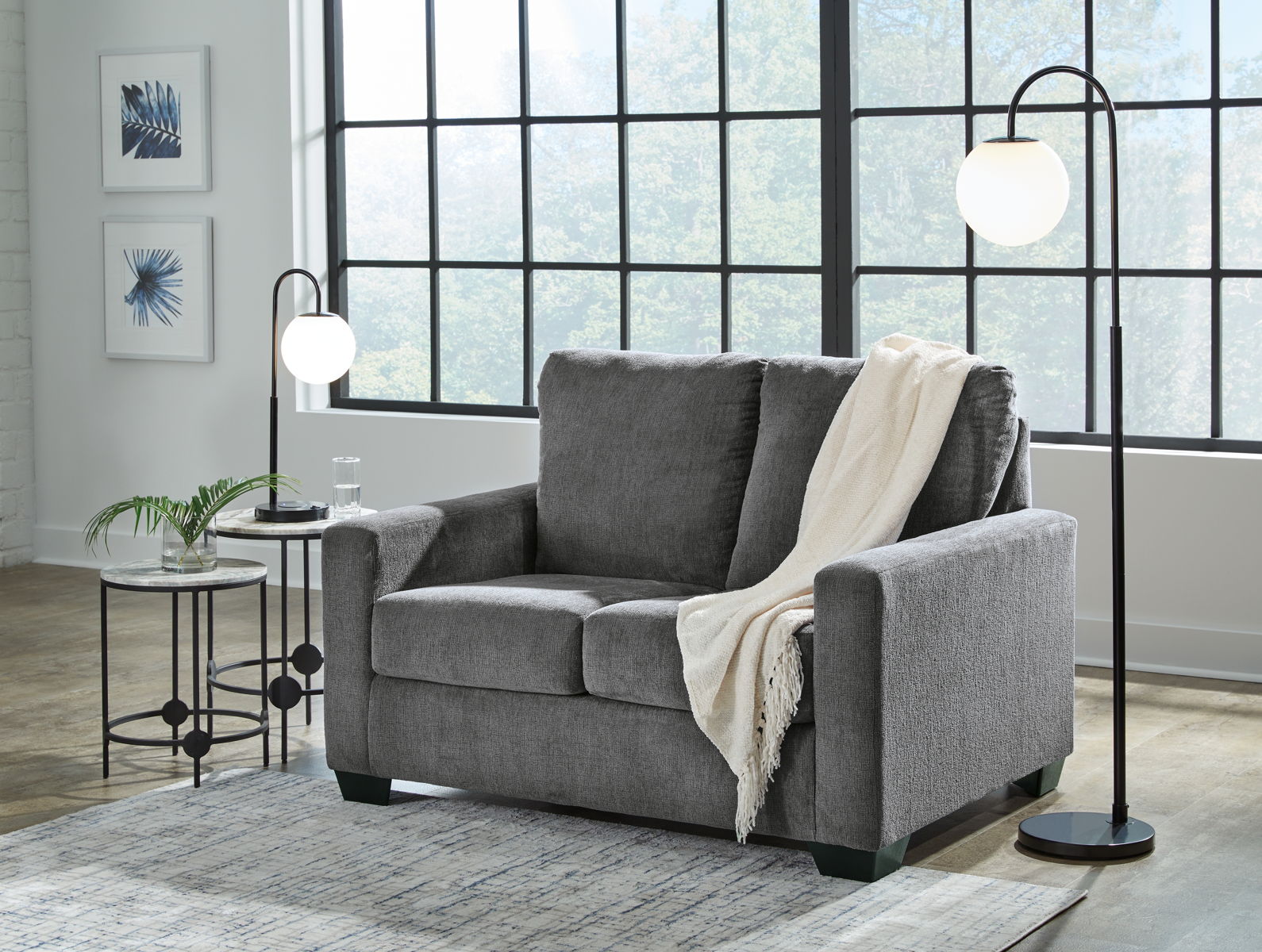 Rannis - Twin Sofa Sleeper - Fabric - Pewter - Image 2