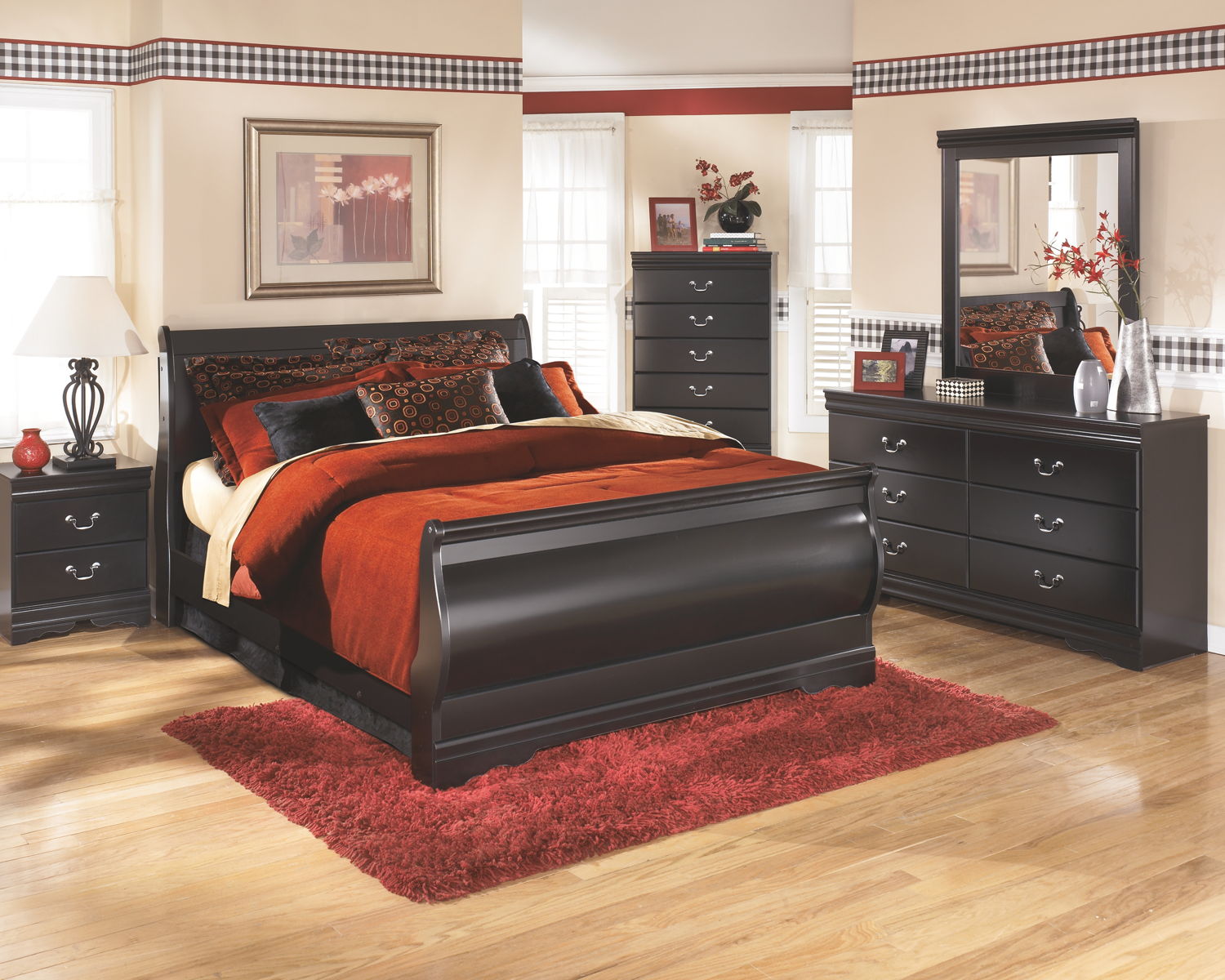 Huey Vineyard - Two Drawer Night Stand - Black - Image 4