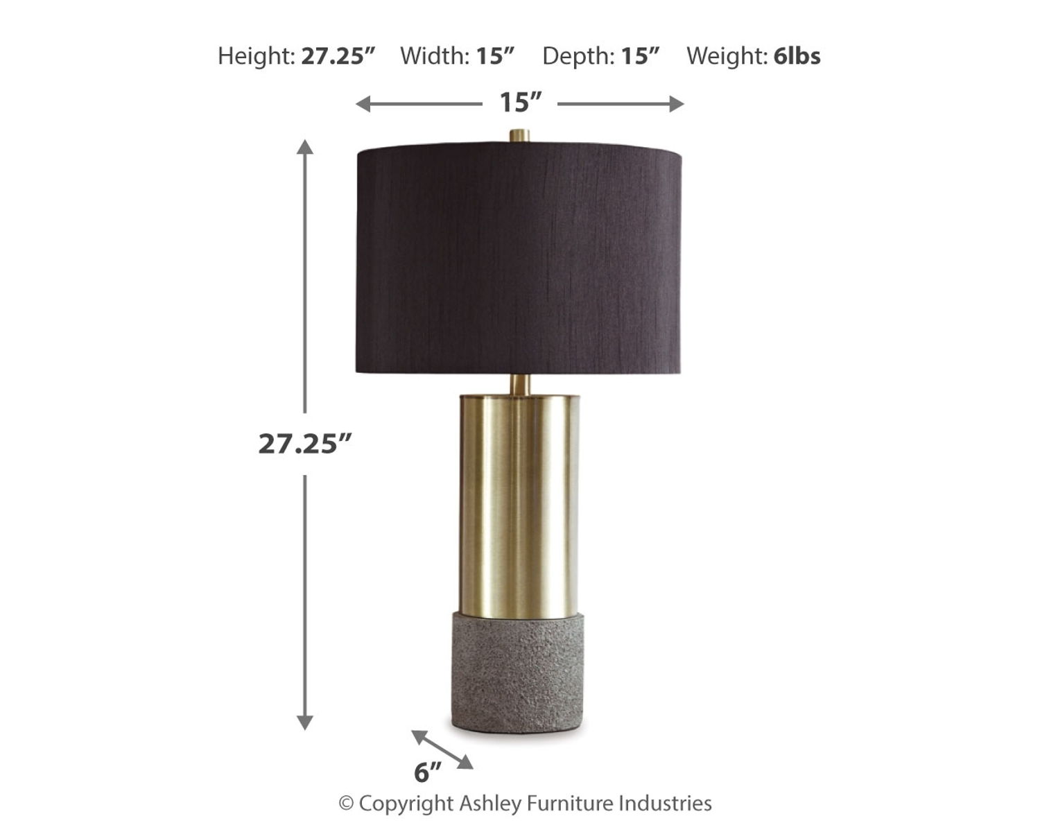 Jacek - Metal Table Lamp (Set of 2) - Gray / Brass Finish - Image 2