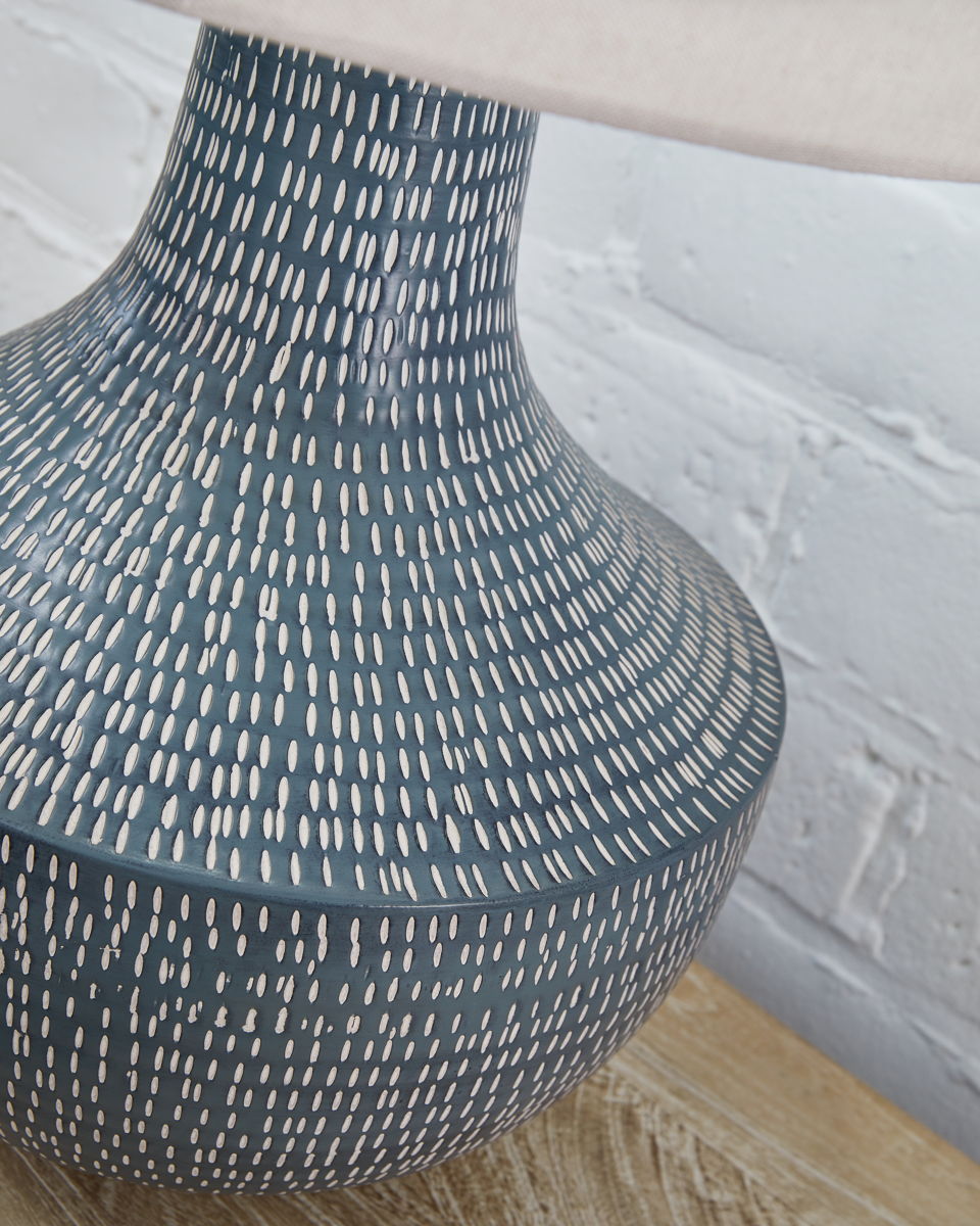 Schylarmont - Metal Table Lamp - Antique Gray / White - Image 4