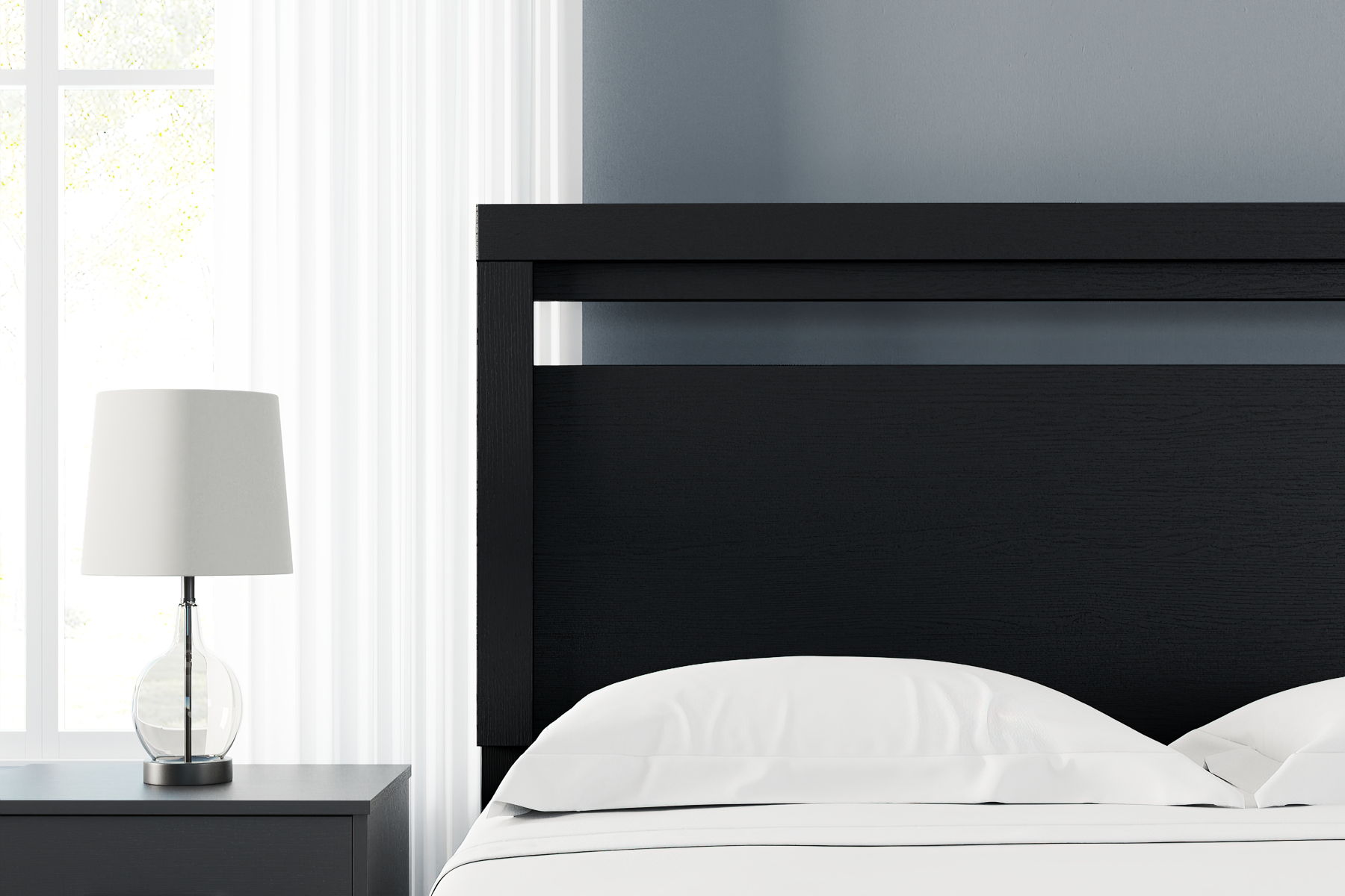 Finch - Queen Panel Headboard - Black - Image 4