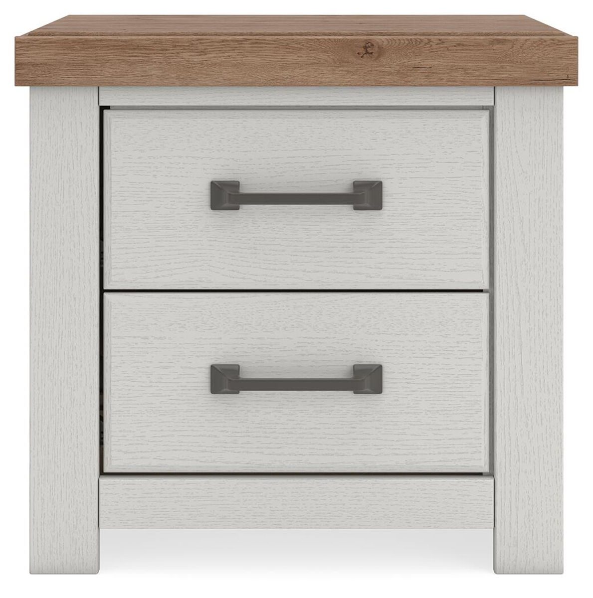 Savonport - Two Drawer Night Stand - White / Brown - Image 2