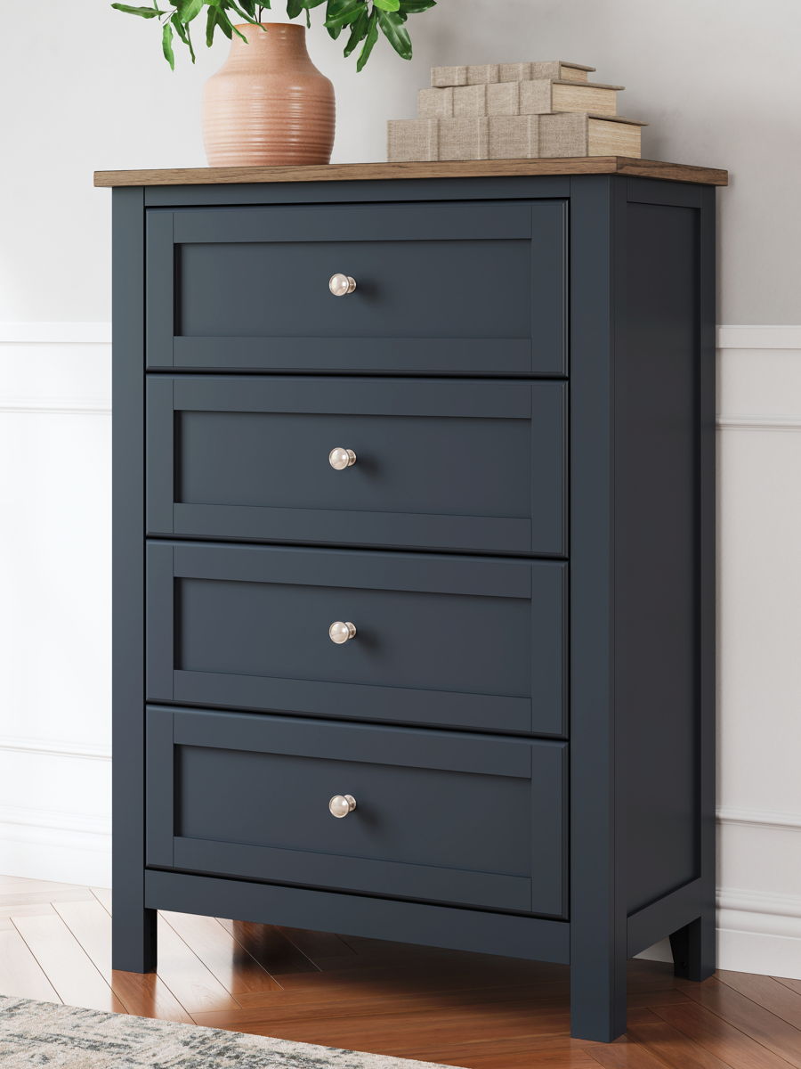 Landocken - Four Drawer Chest - Brown / Blue - Image 2