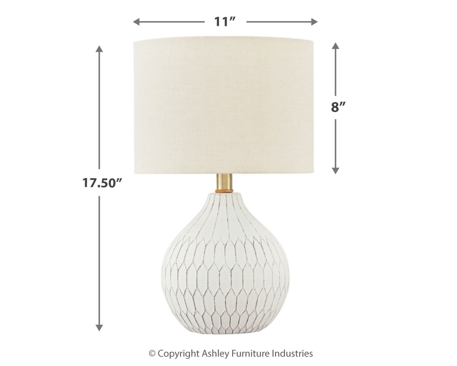 Wardmont - Ceramic Table Lamp - White - Image 3