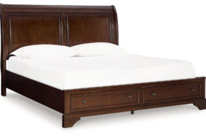 Trellington - King Sleigh Storage Bed - Brown