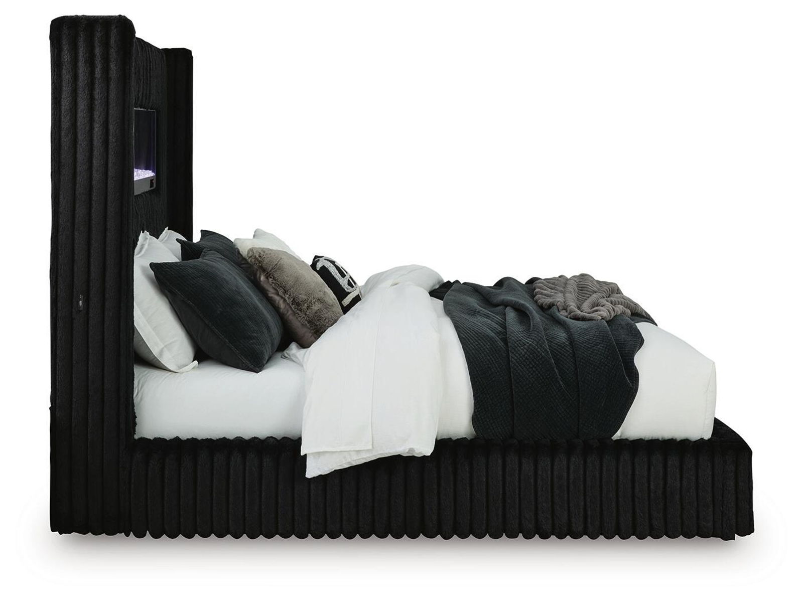 Tayleena - Upholstered Bed With Fireplace And Wireless Audio - Image 3