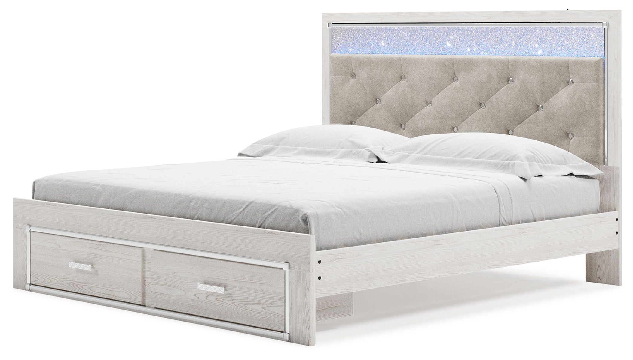 Altyra - King Upholstered Storage Bed - White - Image 2