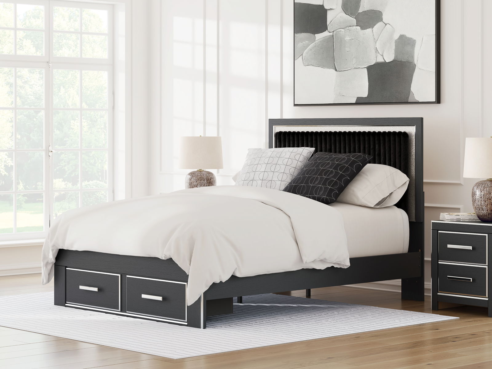 Zuraleus - Upholstered Panel Platform Storage Bed - Image 2