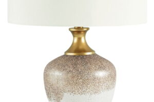 Tavisburg - Glass Table Lamp - Brown / White / Gold
