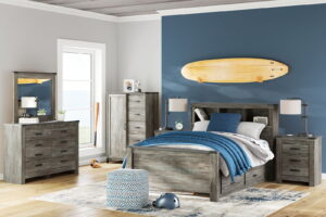 Frandern - Bookcase Panel Bedroom Set With Storage