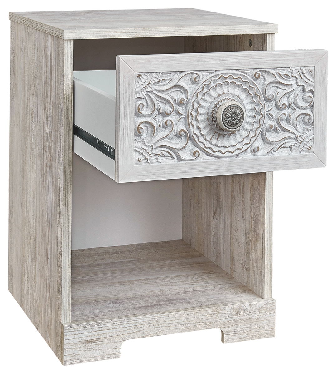 Paxberry - One Drawer Night Stand - Whitewash - Image 4