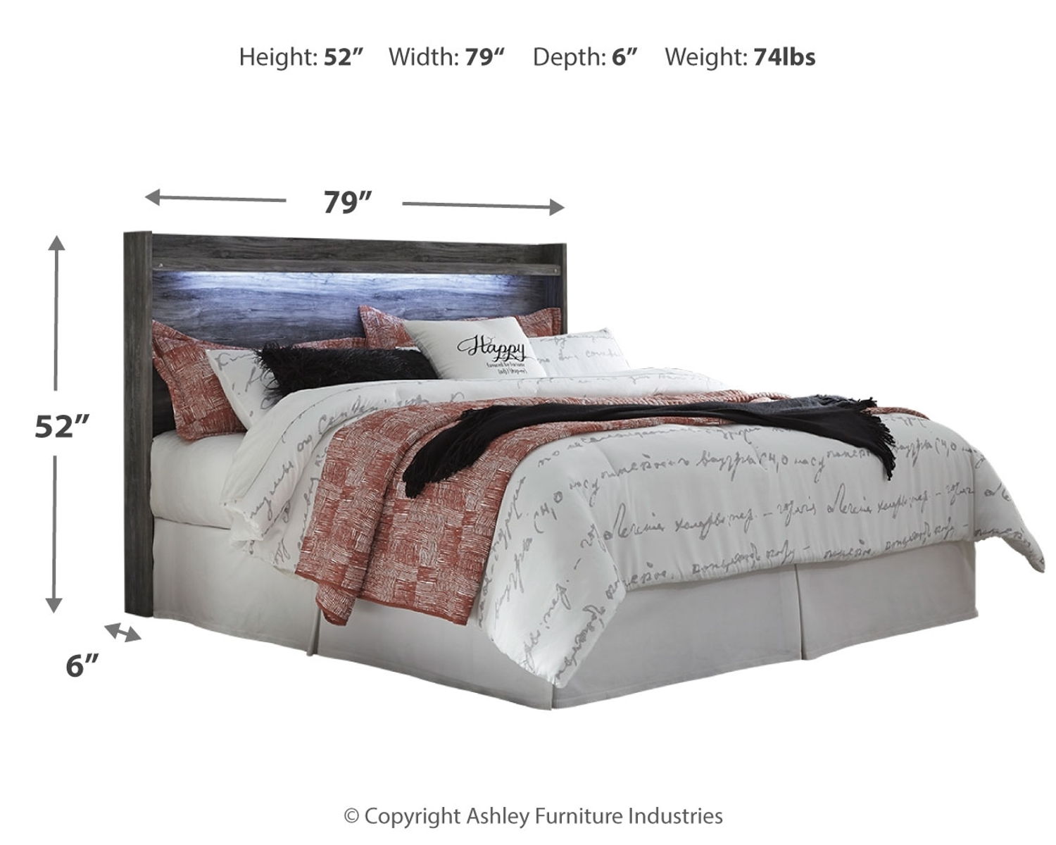Baystorm - King Panel Headboard - Gray - Image 2