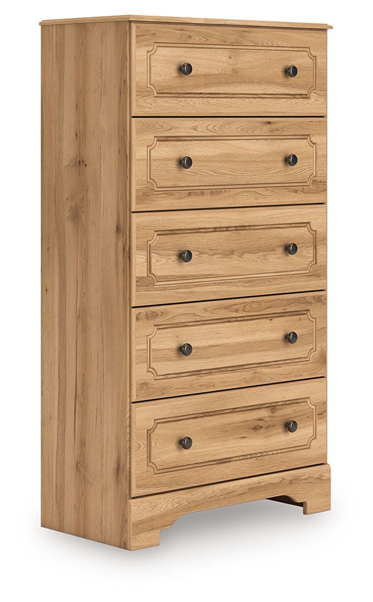 Aleaport - Five Drawer Chest - Warm Brown - Image 3