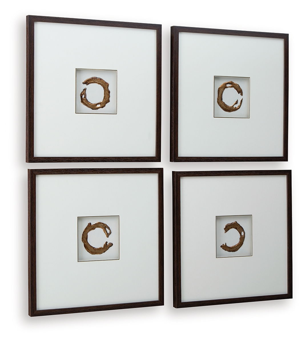 Dallbourne - Wall Art Set (Set of 4) - White / Gold Finish - Image 4