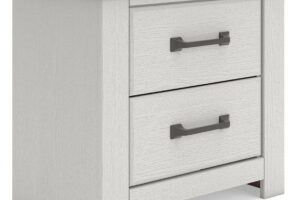 Savonport - Two Drawer Night Stand - White / Brown