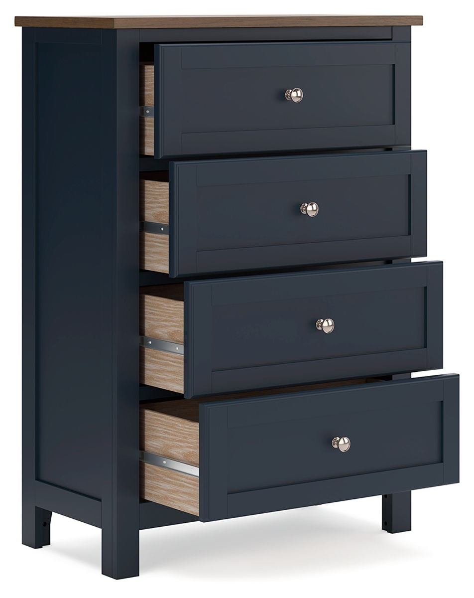 Landocken - Four Drawer Chest - Brown / Blue - Image 4