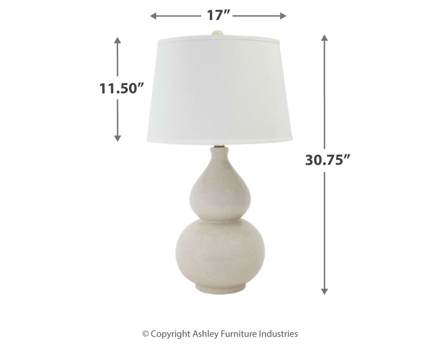 Saffi - Ceramic Table Lamp - Cream - Image 3