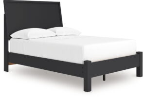 Danziar - Full Panel Bed With Low Footboard - Black
