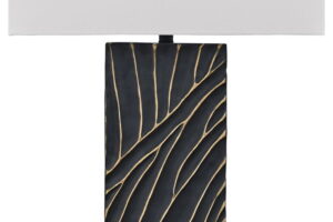 Bartlen - Poly Table Lamp - Black / Gold Finish