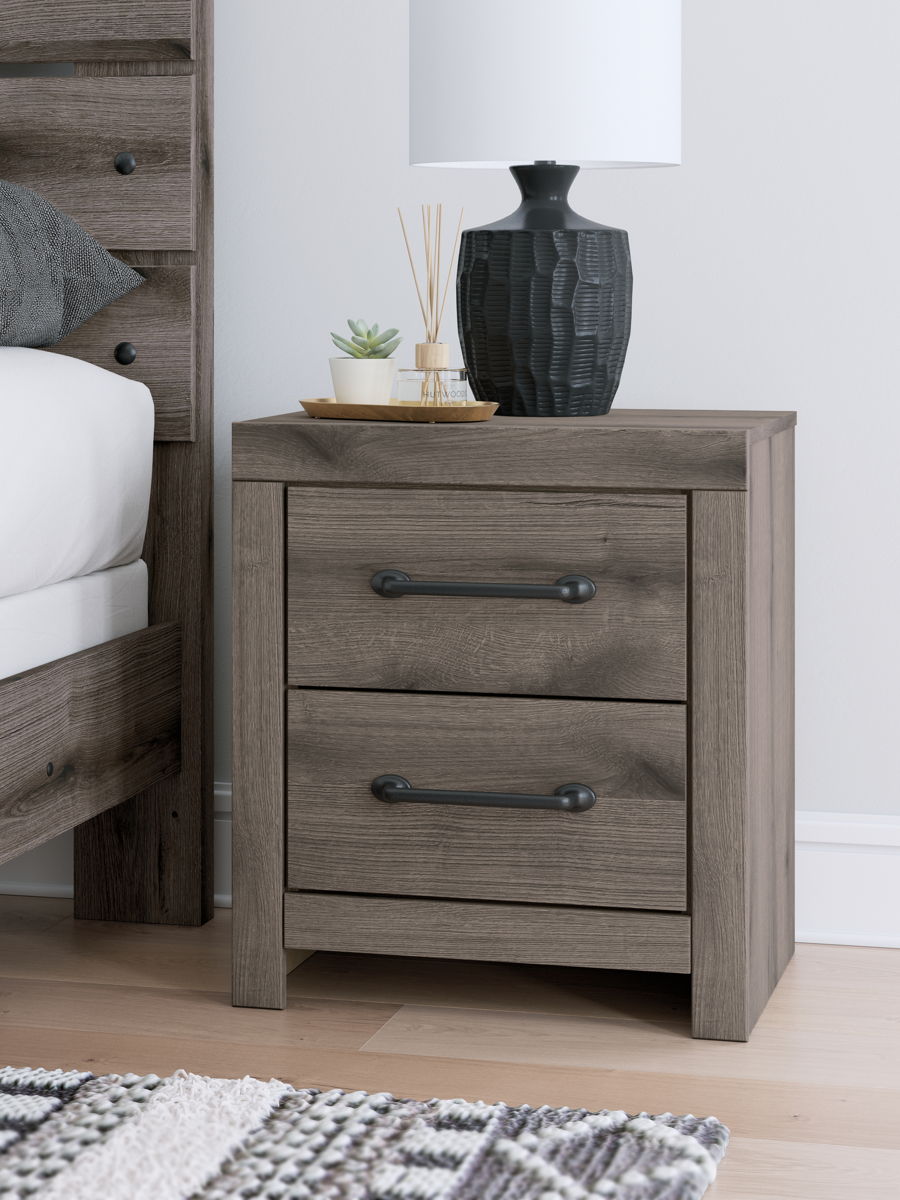 Graystorm - Two Drawer Night Stand - Brown Gray - Image 2