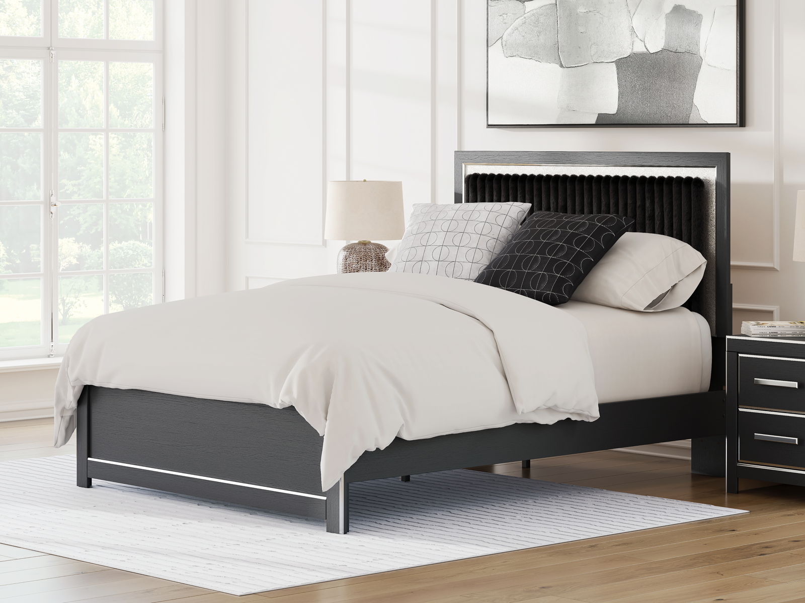 Zuraleus - Upholstered Panel Platform Bed With Roll Slats - Image 9