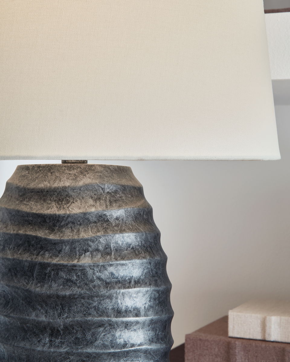 Caronick - Poly Table Lamp (Set of 2) - Antique Silver Finish - Image 3