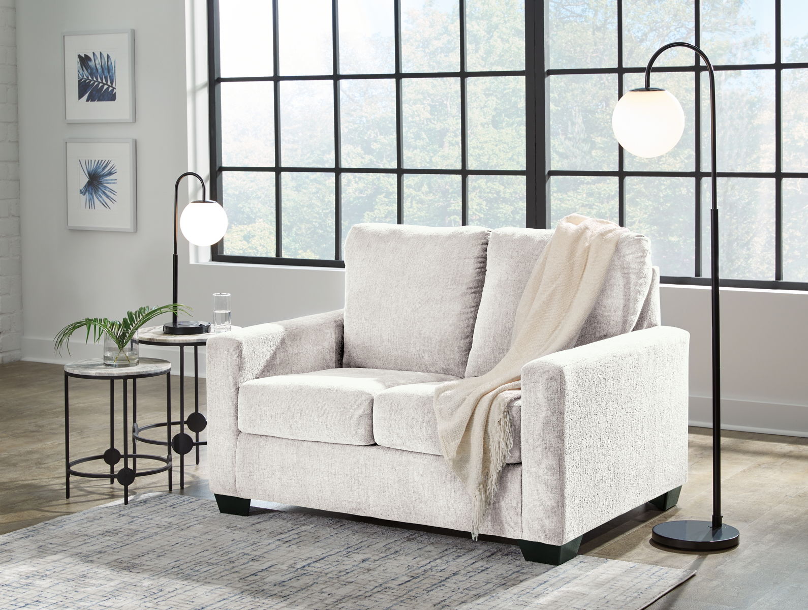 Rannis - Twin Sofa Sleeper - Fabric - Snow - Image 4