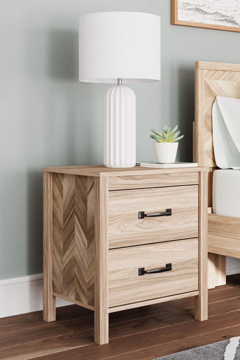 Battelle - Two Drawer Night Stand - Tan - Image 4