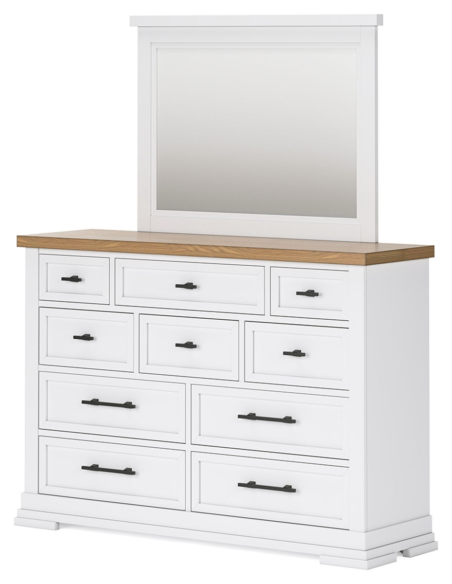 Ashbryn - Dresser And Mirror - White / Natural - Image 2