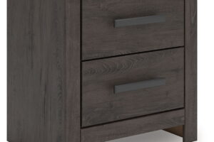 Prendonea - Two Drawer Night Stand - Charcoal