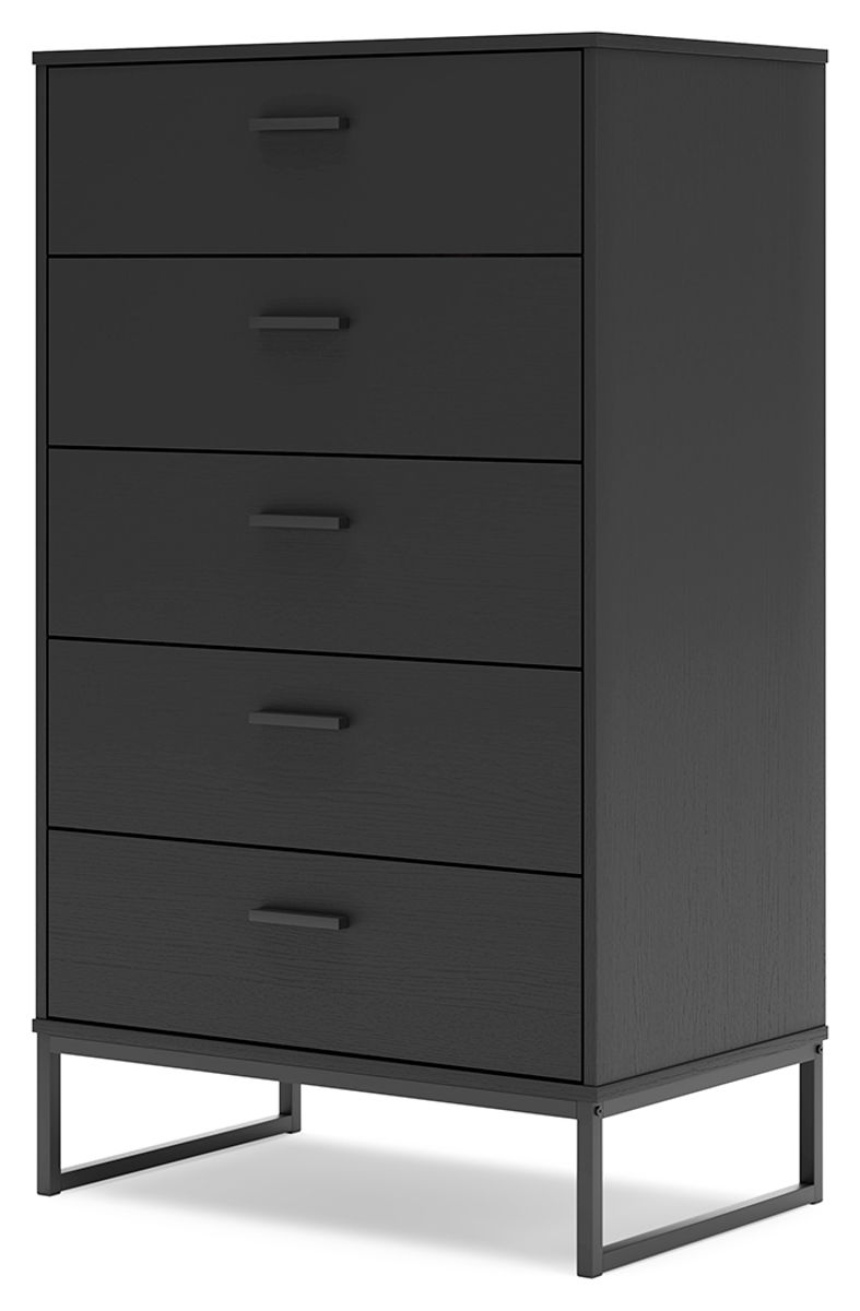 Socalle - Five Drawer Chest - Black - Image 3
