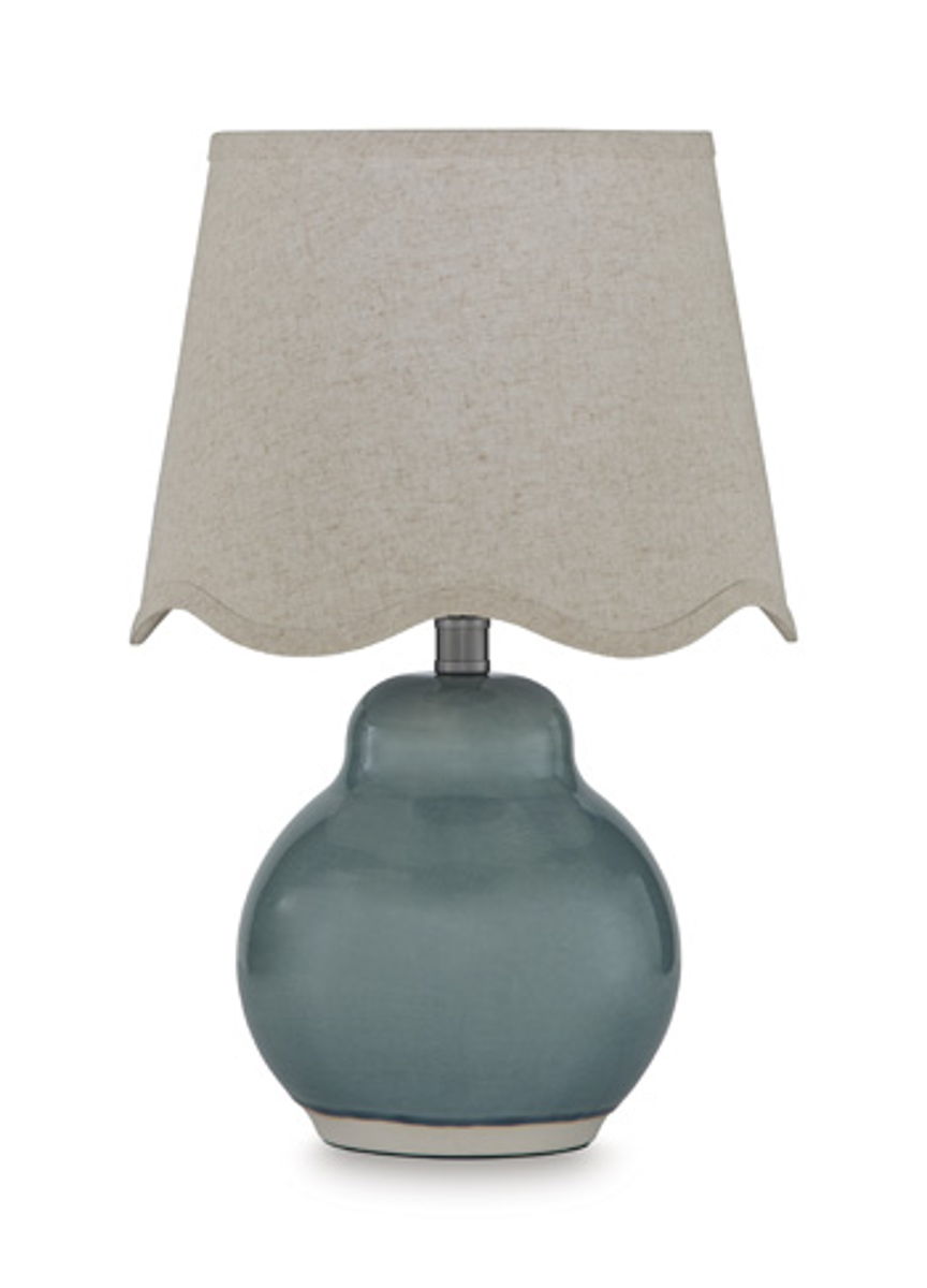 Byronburg - Ceramic Table Lamp - Blue / Beige