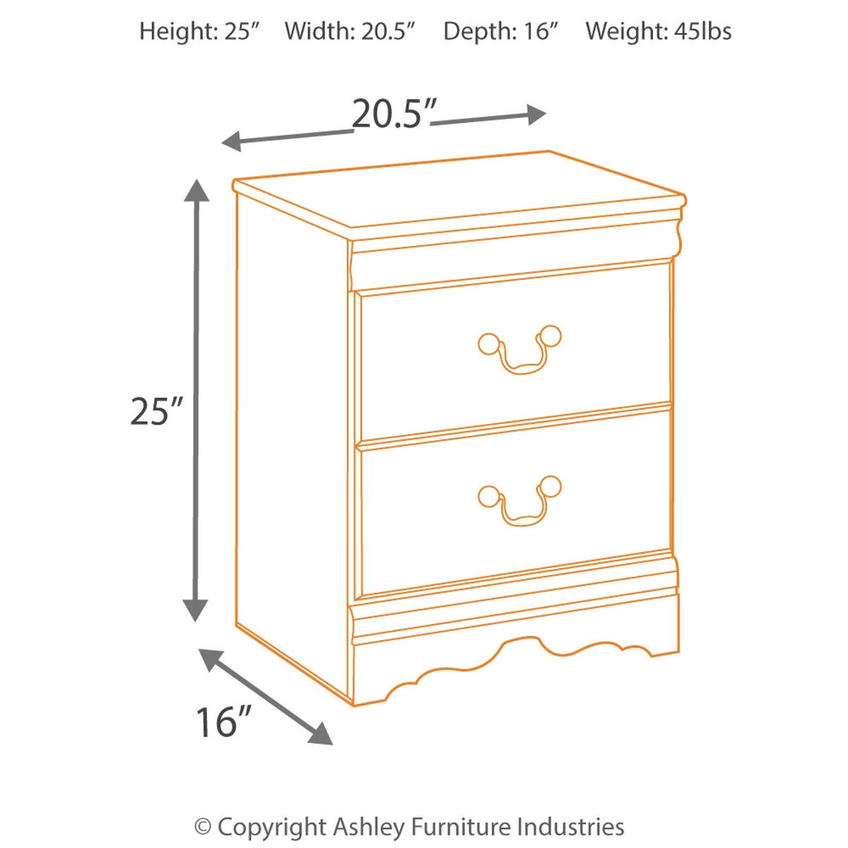 Huey Vineyard - Two Drawer Night Stand - Black - Image 3