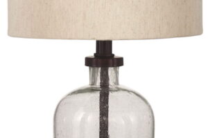 Bandile - Glass Table Lamp - Clear / Bronze Finish