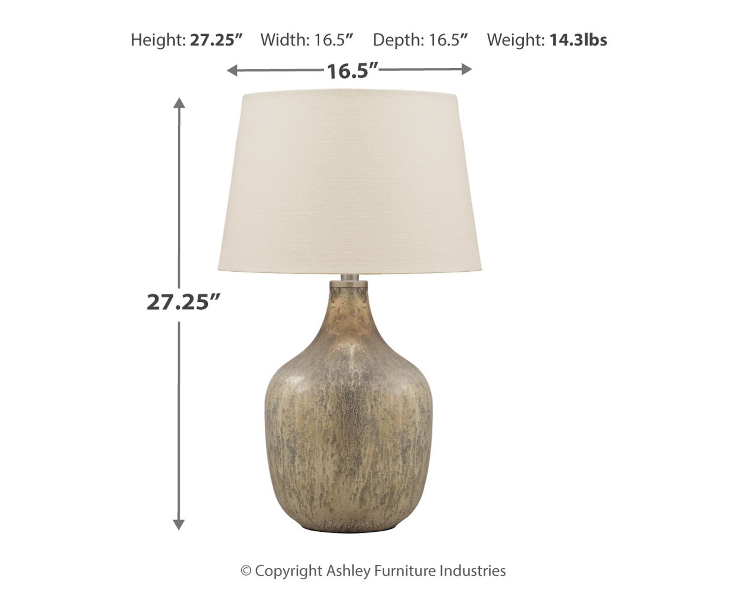 Mari - Glass Table Lamp - Gray / Gold Finish - Image 2